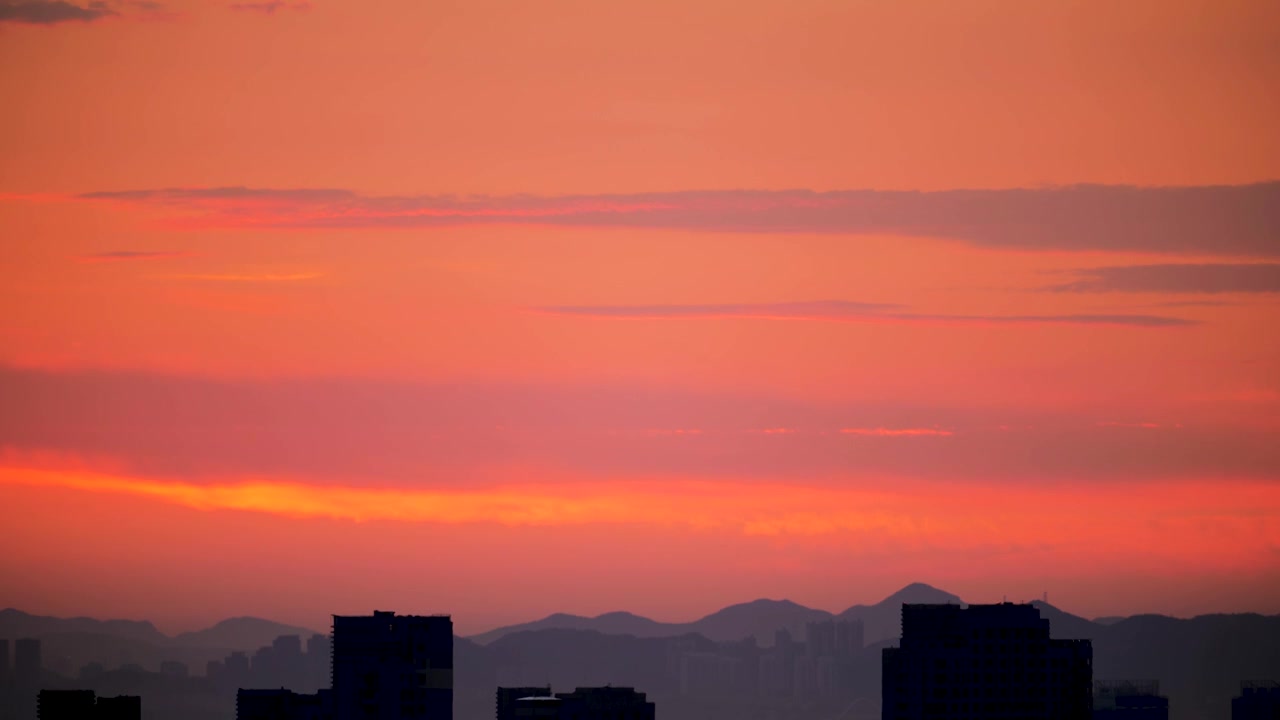 城市 大海 天空 拂晓 破晓 黎明视频素材