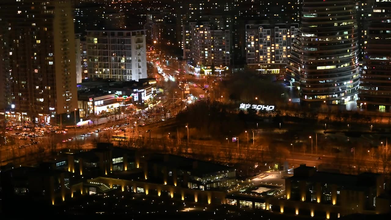 北京望京CBD城市夜景视频素材