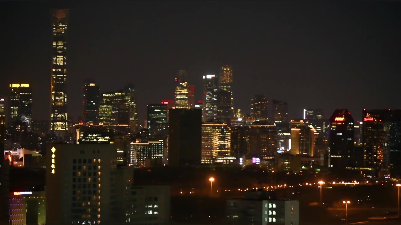 北京望京CBD城市夜景视频素材