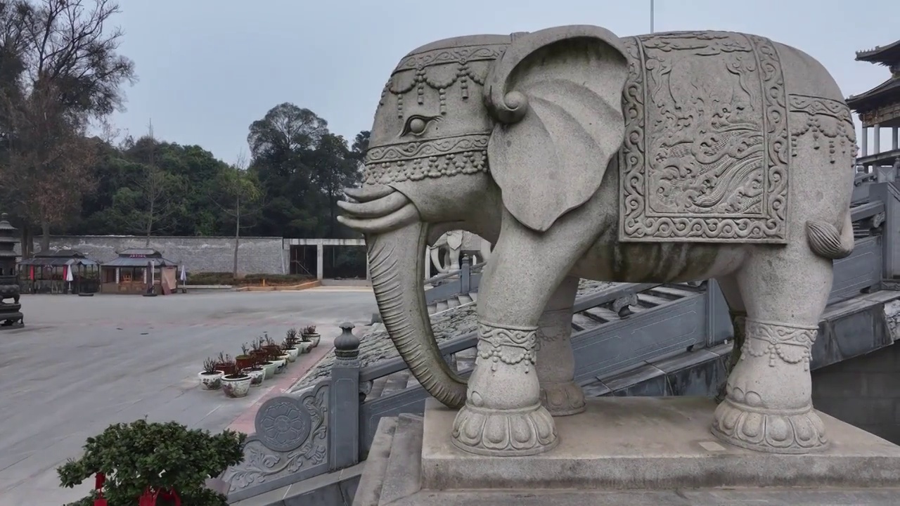 四川成都浦江石象寺风光视频素材