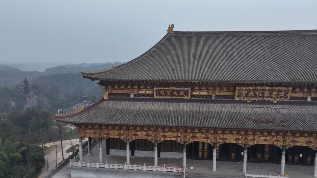 四川成都浦江石象寺风光视频素材