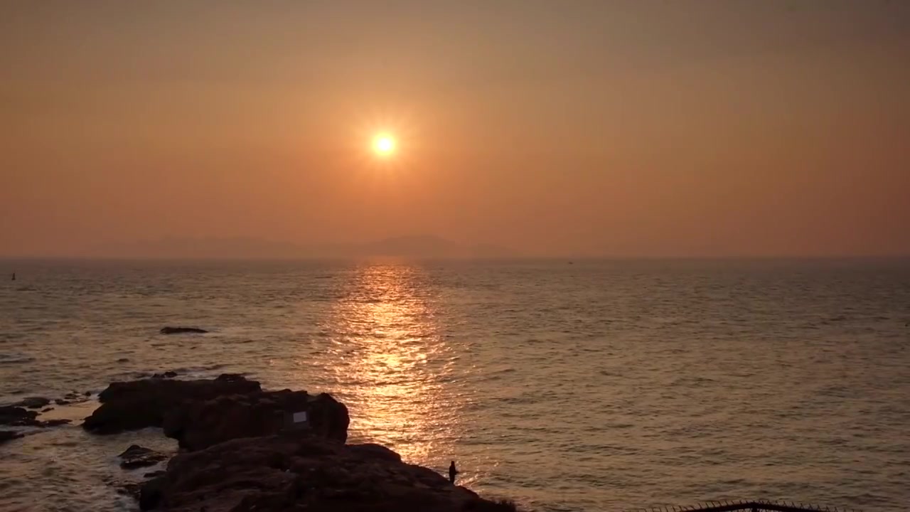 浪漫唯美海上日落视频素材