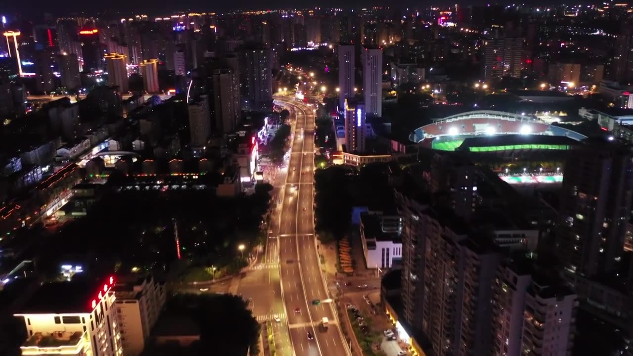 赣南高架路夜景视频素材