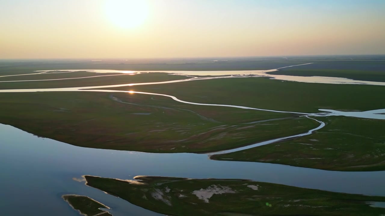 鄱阳湖日出 波光湖面视频素材