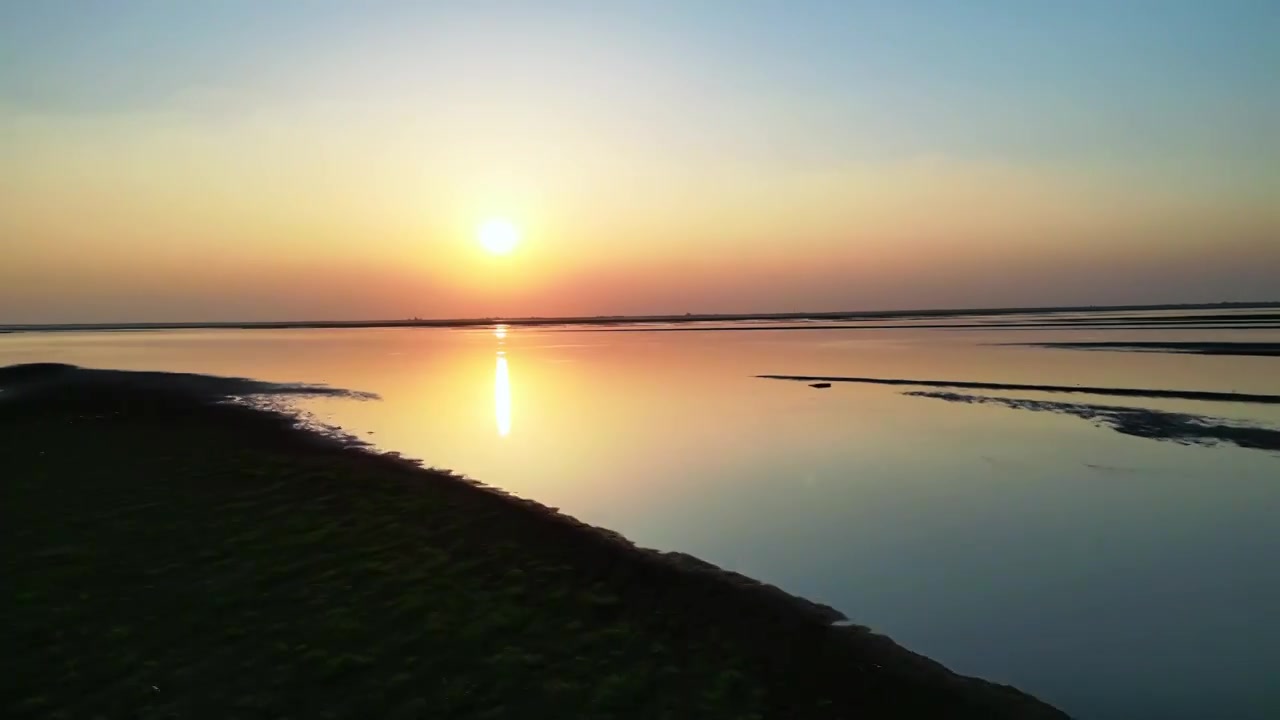 鄱阳湖日出 波光湖面视频素材