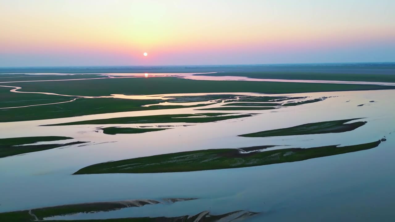 鄱阳湖枯水期河流纵横视频素材