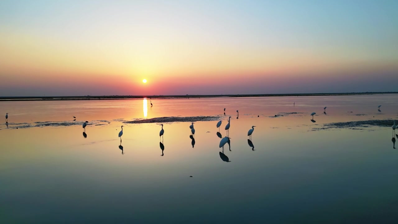 航拍江西鄱阳湖视频素材