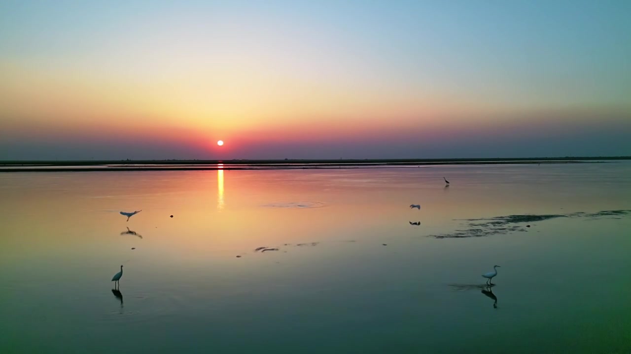 航拍江西鄱阳湖视频素材