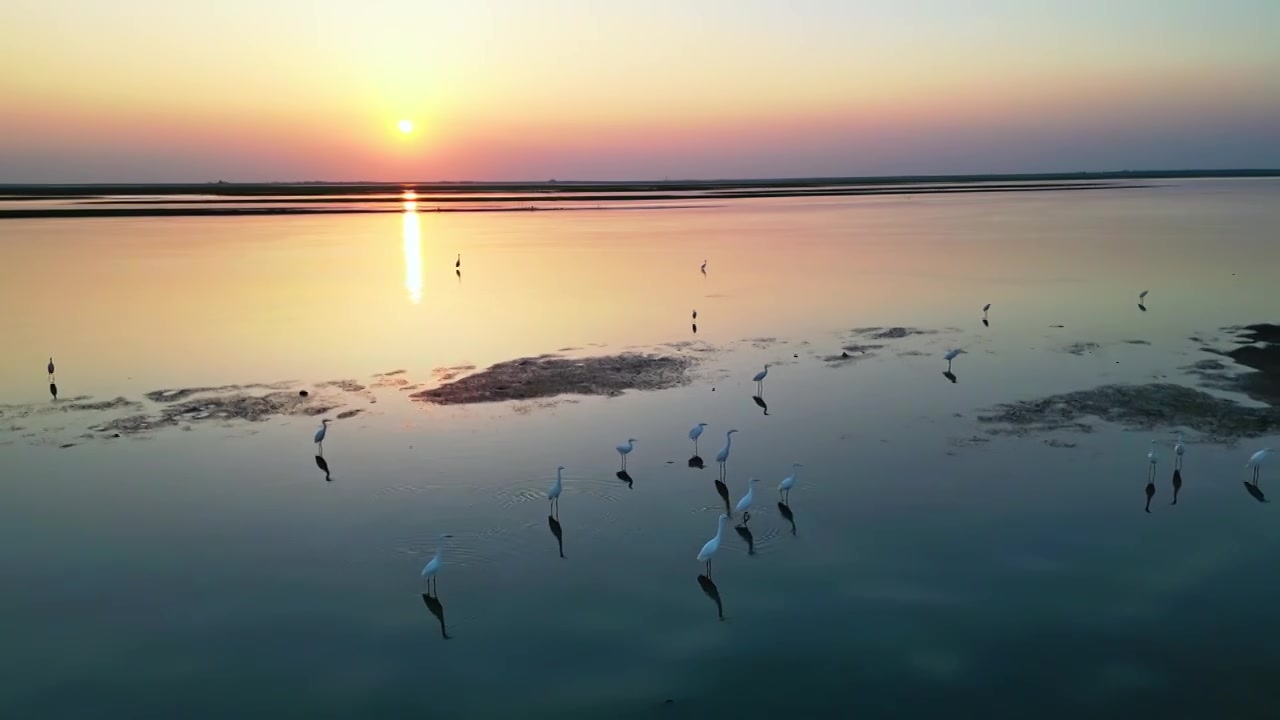 航拍江西鄱阳湖视频素材