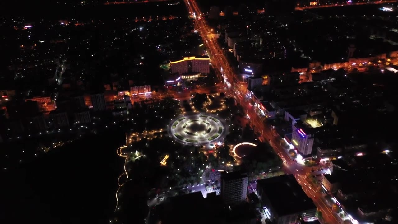 高空俯瞰吉安县夜景视频素材