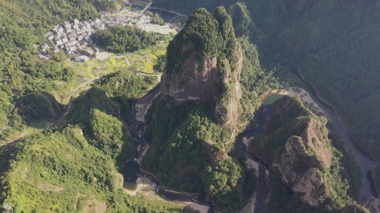 温州雁荡山楠溪江漂流山谷溪流视频素材