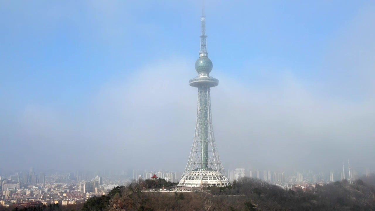 青岛电视台平流雾视频素材