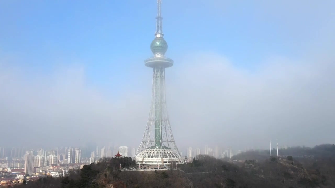 青岛电视台平流雾视频素材