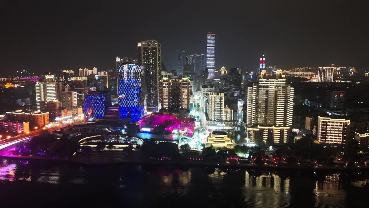 航拍柳州夜景视频素材