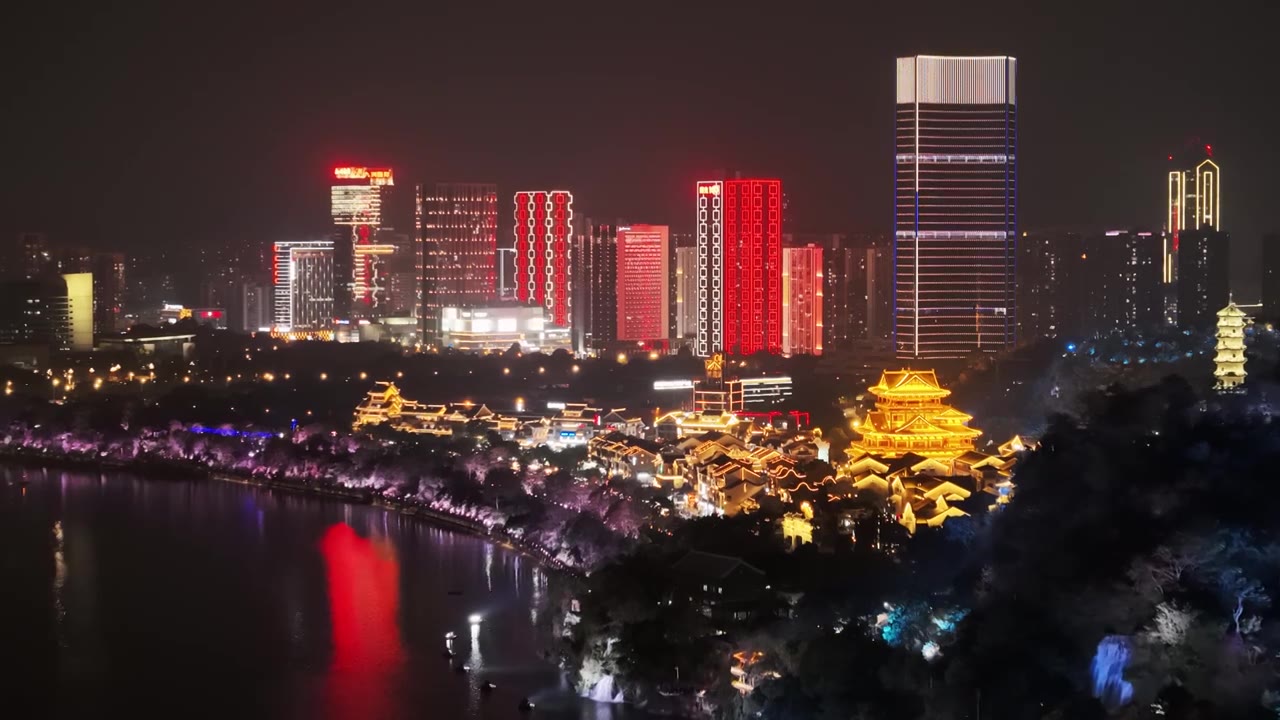 航拍柳州夜景视频素材