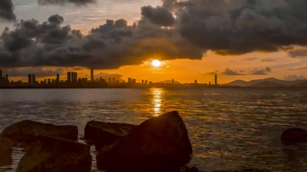 深圳湾日出视频素材