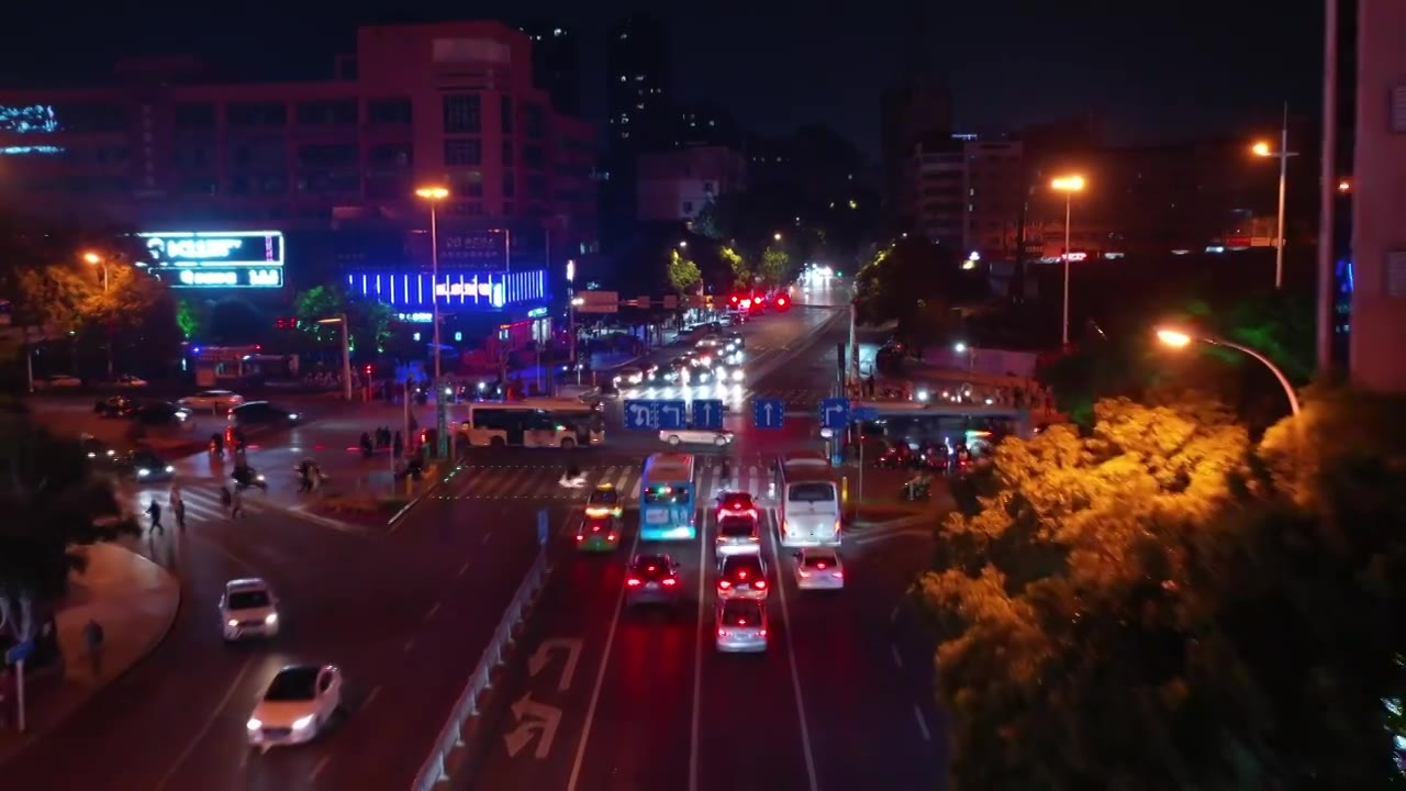 吉安城市道路夜景视频素材