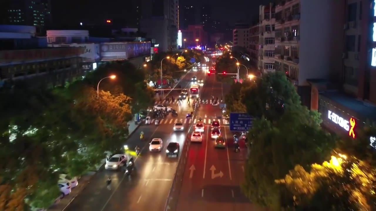 江西吉安阳明东路夜景视频素材