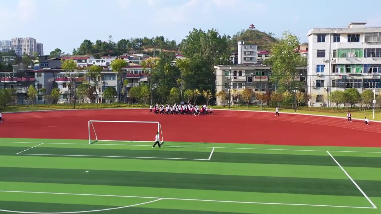 实拍中学生跑操视频素材