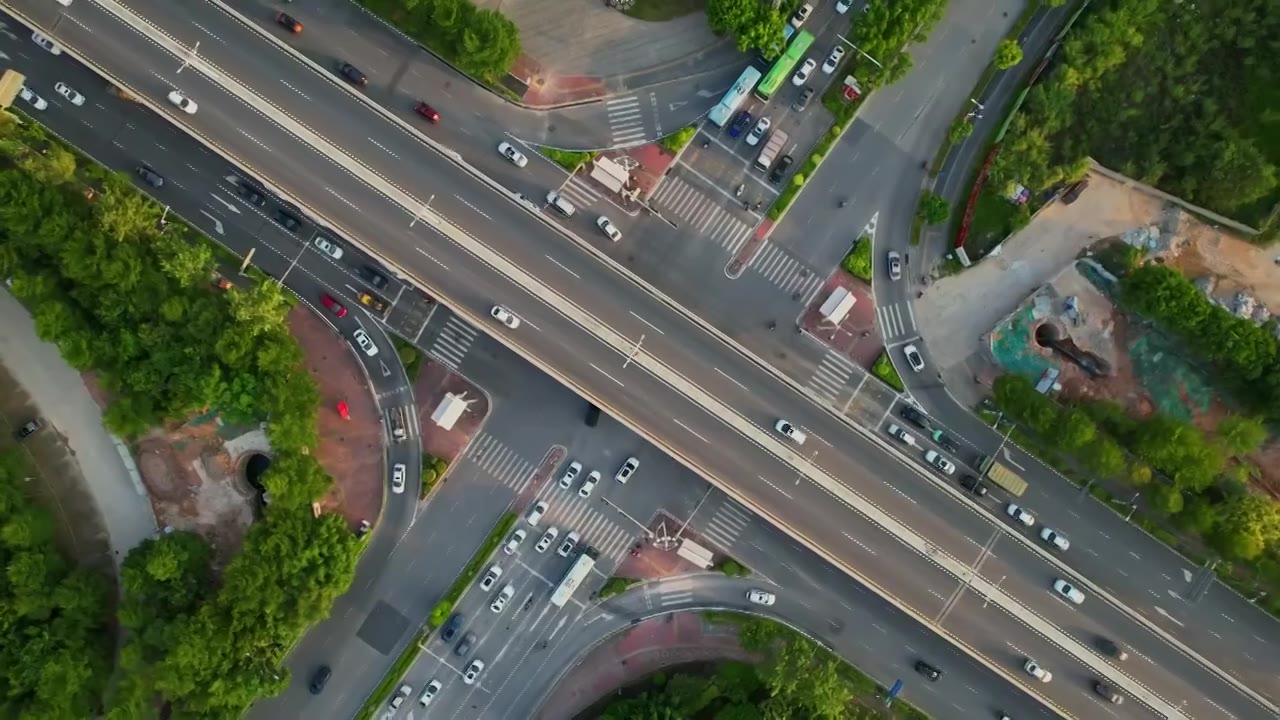 城市路口交通景观视频素材