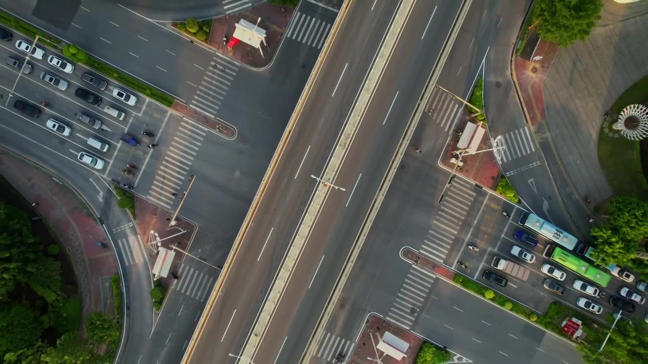 城市路口交通景观视频素材