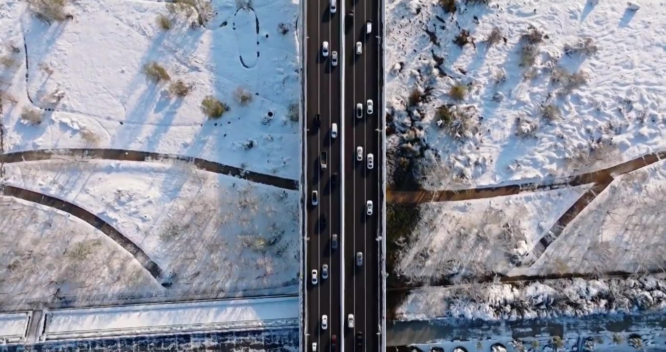 4k长沙橘子洲雪景航拍视频素材