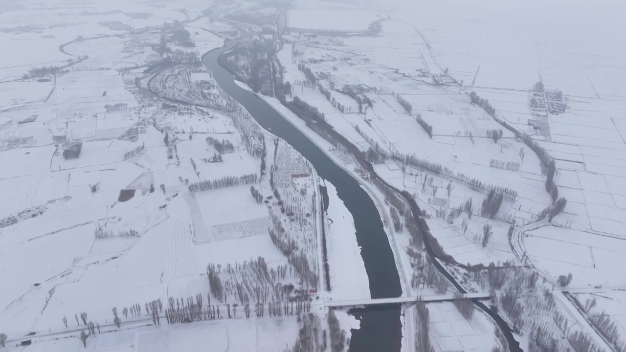 雪后河流视频素材