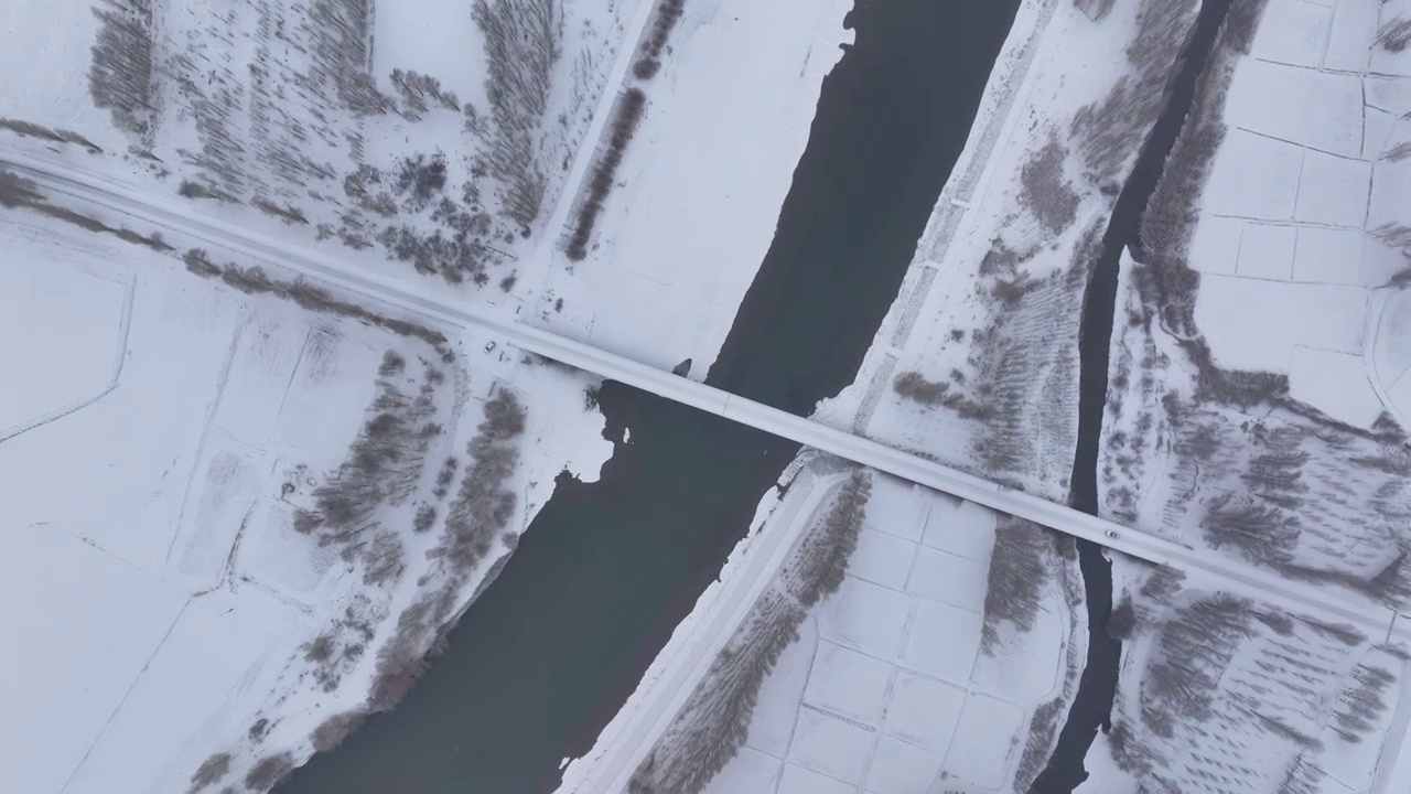 雪后河流视频素材