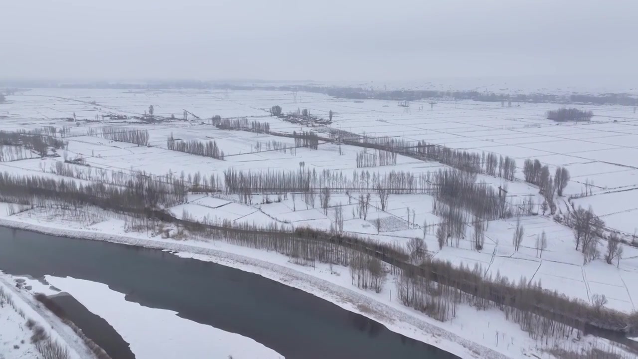 雪后河流视频素材