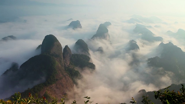 桂林资源八角寨美景（湖南崀山） 桂林丹霞八角寨景区 资源视频素材