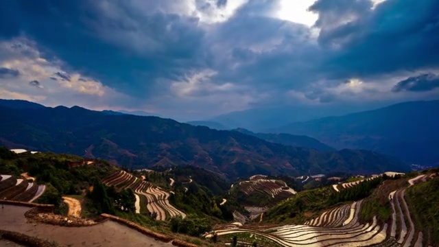 龙脊梯田美景（延时）视频素材