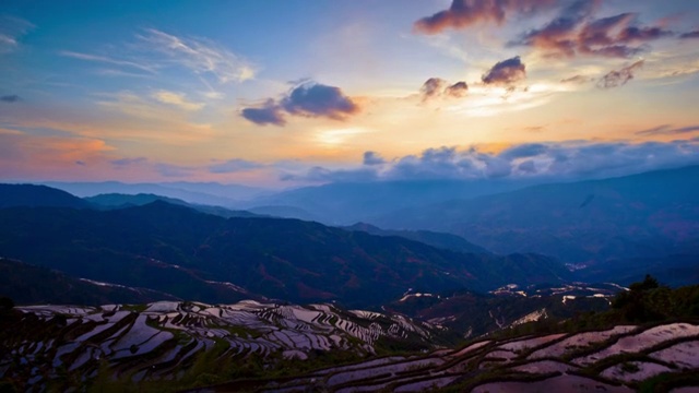 龙脊梯田美景（延时）视频素材