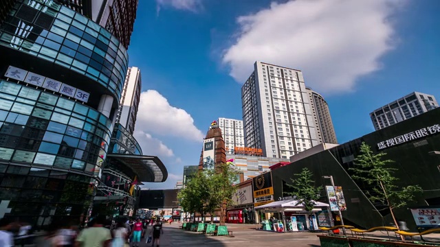 沈阳中街步行街街景视频素材