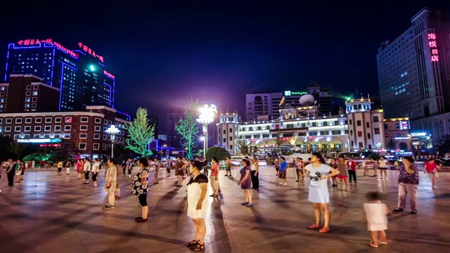 沈阳大妈广场舞视频素材