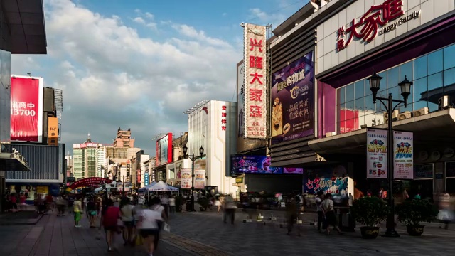 沈阳中街步行街街景视频素材