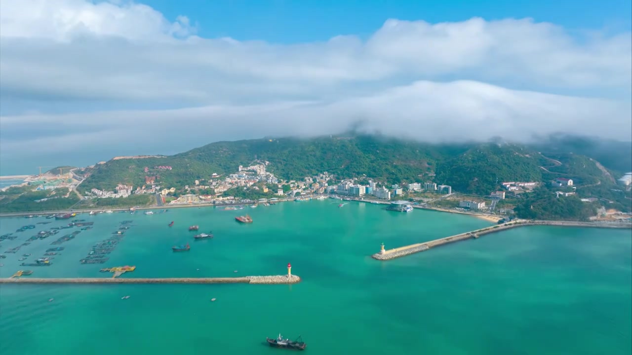 航拍桂珠海市香洲区桂山岛风光视频素材