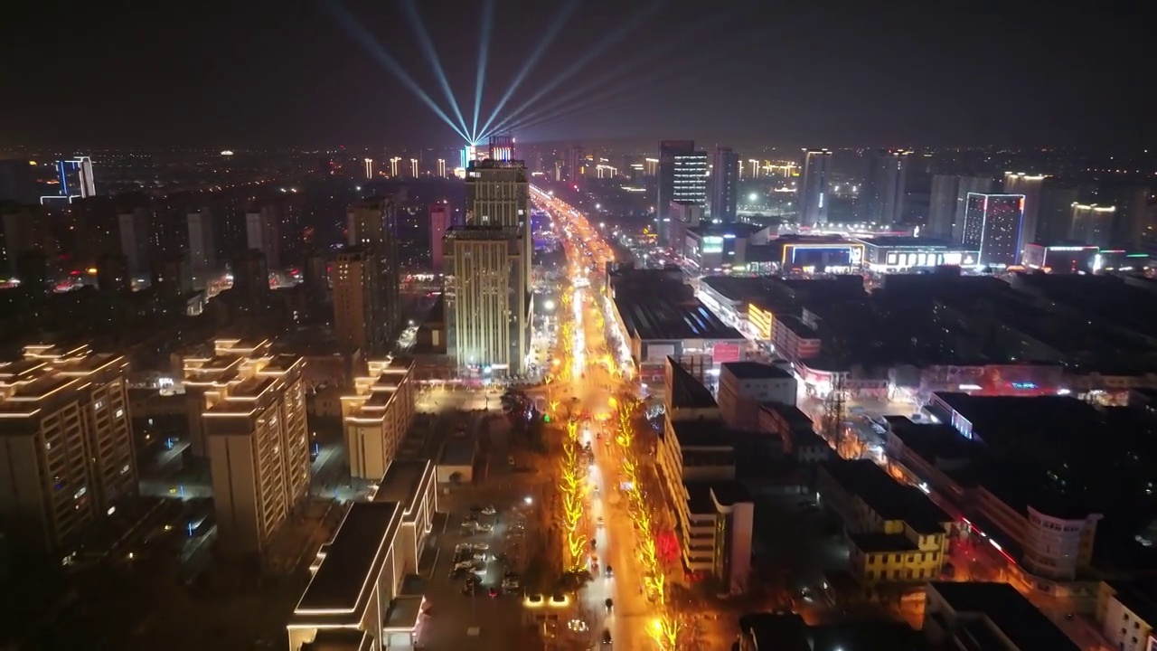 东营广饶东关小镇春节夜景视频素材