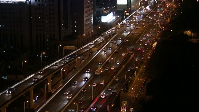 上海高架夜景视频素材