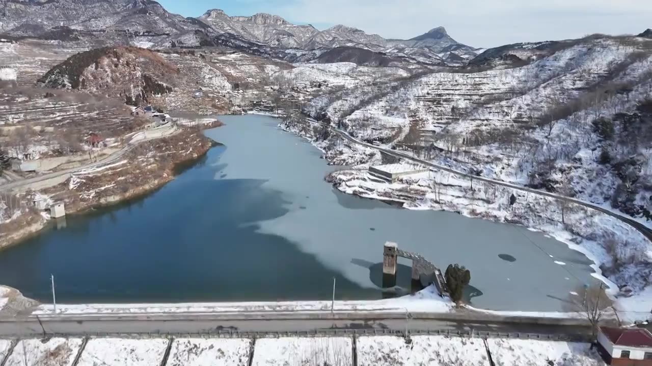 济南西营枣林水库视频素材