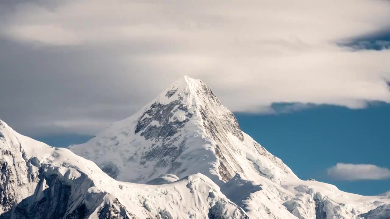 贡嘎雪山延时摄影素材视频素材