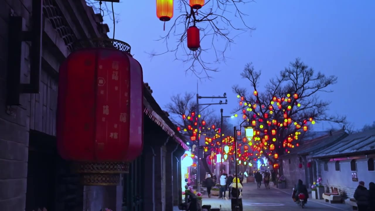 新年 春节 北京街景 节日氛围视频素材