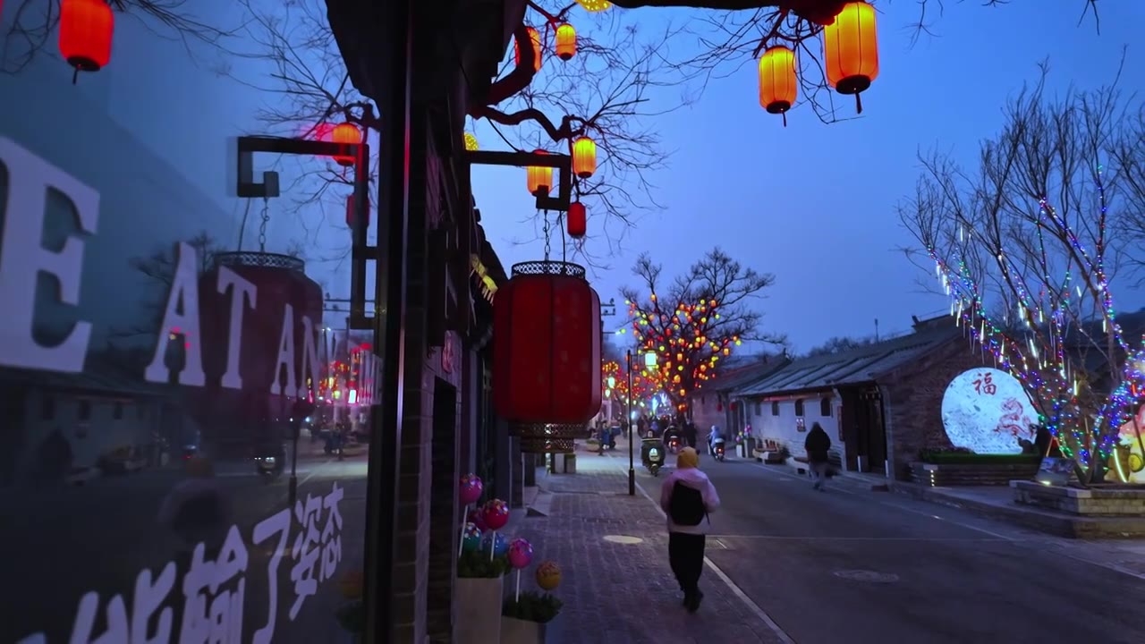 新年 春节 北京街景 节日氛围视频素材