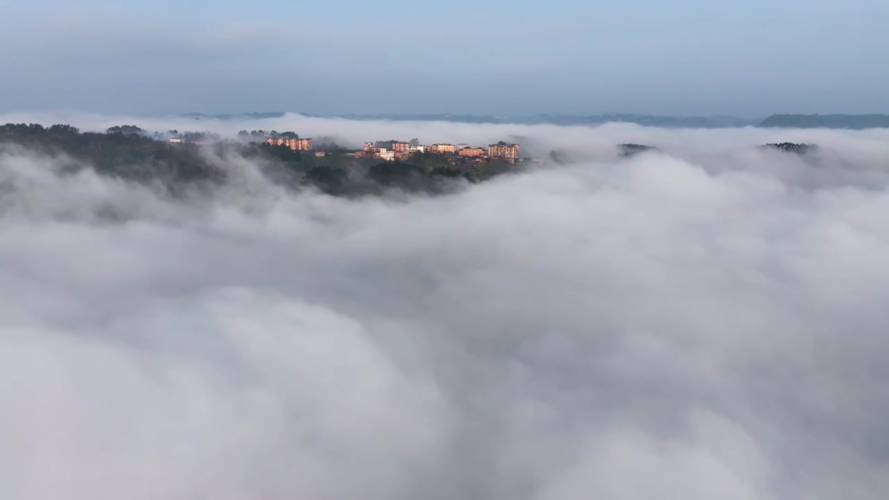 重庆渝北周家山云景，云海视频下载