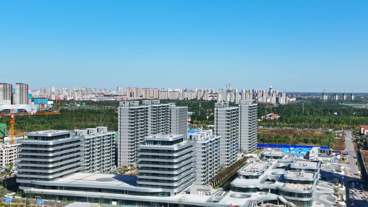 航拍滨州市建大秦皇一号视频素材