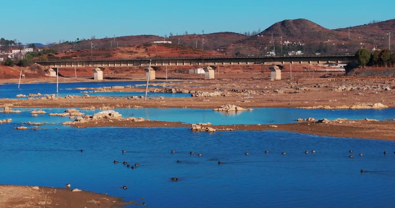 贵州威宁草海锁黄仓湿地公园航拍视频素材