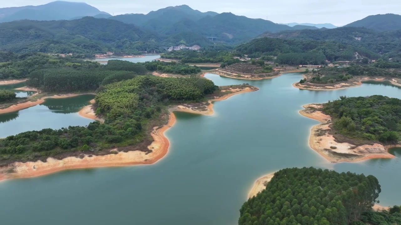 潮州汤溪水库航拍视频素材