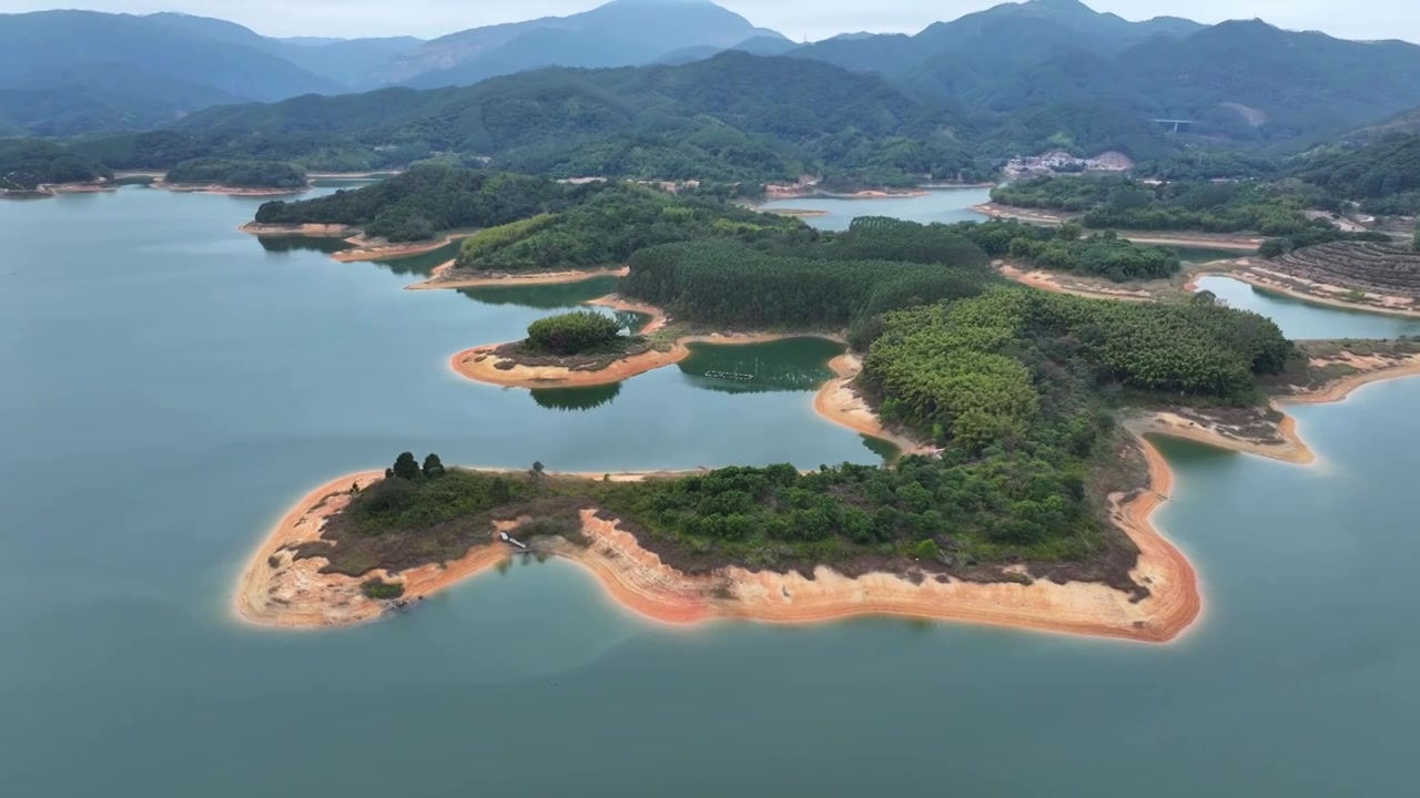 潮州汤溪水库航拍视频素材