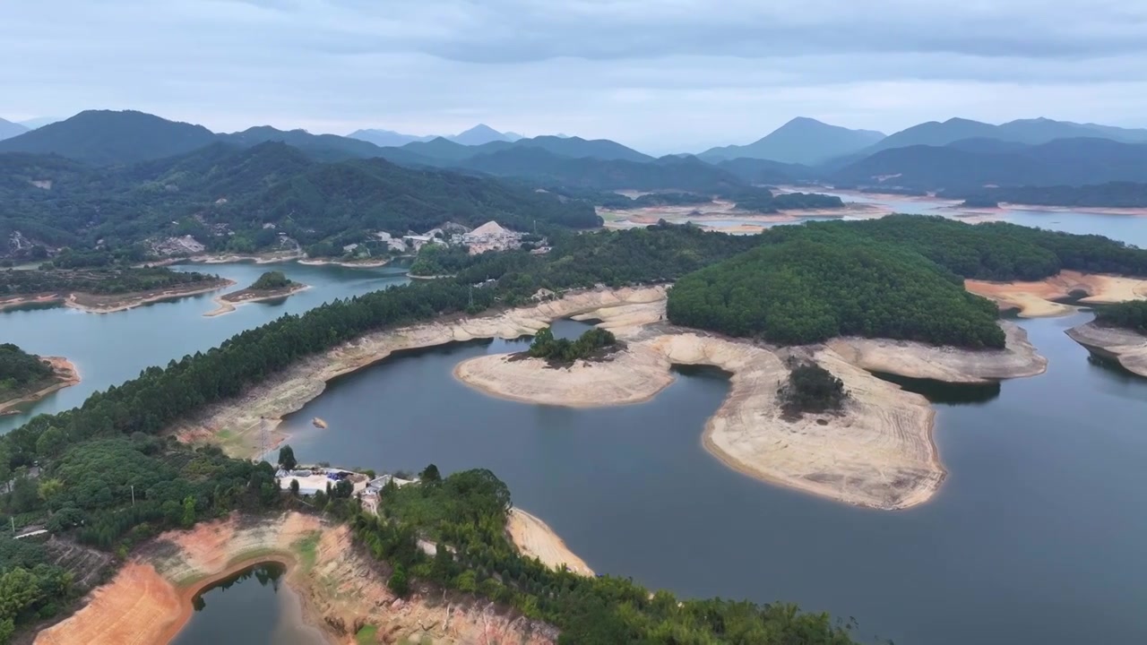 潮州汤溪水库航拍视频素材