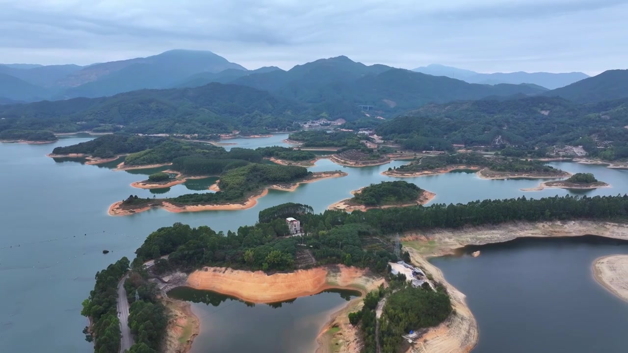 潮州汤溪水库航拍视频素材