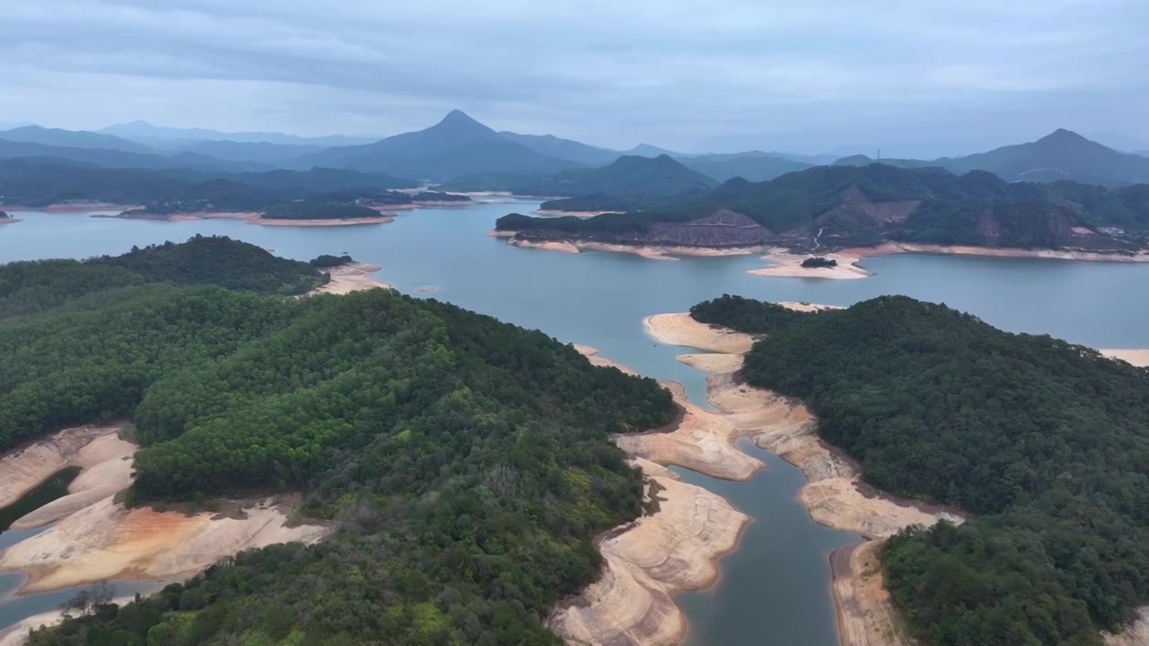 潮州汤溪水库航拍视频素材